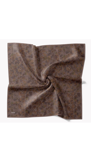 Twill İpek Eşarp Batik Kahverengi - Twill İpek Eşarp - | Silk Home