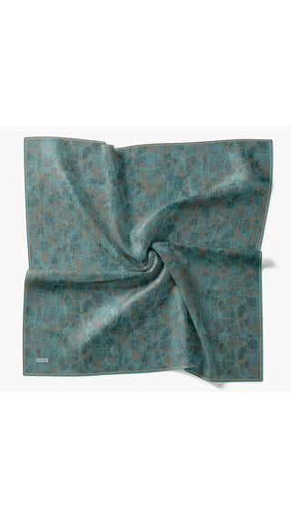 Twill İpek Eşarp Batik Koyu Turkuaz - Twill İpek Eşarp - | Silk Home