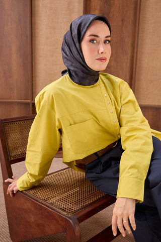 Twill İpek Eşarp Batik Siyah - Twill İpek Eşarp - | Silk Home