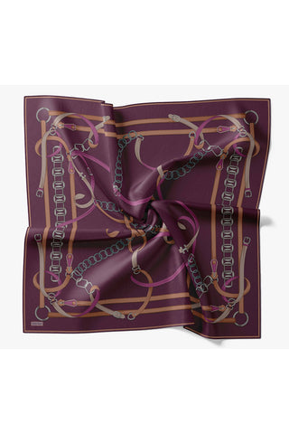 Twill İpek Eşarp Belt Print Mürdüm - Sura İpek Eşarp - | Silk Home