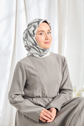 Twill İpek Eşarp Bloom Beyaz