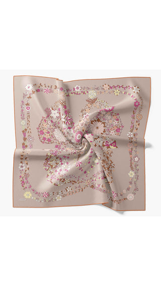 Twill İpek Eşarp Botanical Taş - Twill İpek Eşarp - | Silk Home