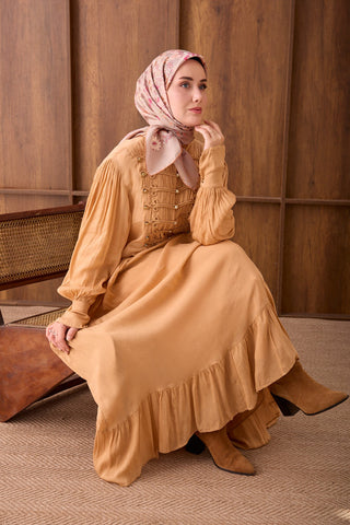 Twill İpek Eşarp Botanical Taş - Twill İpek Eşarp - | Silk Home