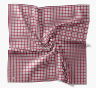 Twill İpek Eşarp Ekose Pembe