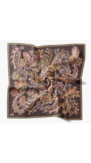 Twill İpek Eşarp Ethnic Paisley Antrasit - Twill İpek Eşarp - | Silk Home