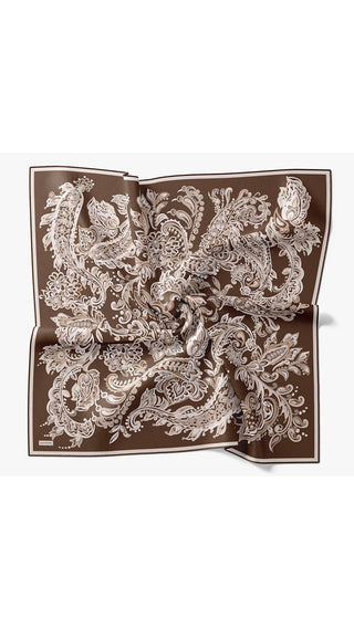 Twill İpek Eşarp Ethnic Paisley Orman Yeşili - Twill İpek Eşarp - | Silk Home