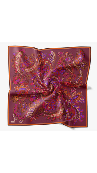 Twill İpek Eşarp Ethnic Paisley Şarabi - Twill İpek Eşarp - | Silk Home