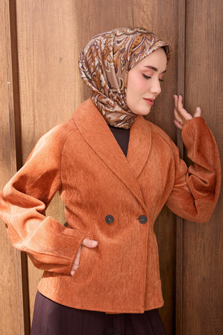 Twill İpek Eşarp Ethnic Paisley Sütlü Kahve - Twill İpek Eşarp - | Silk Home