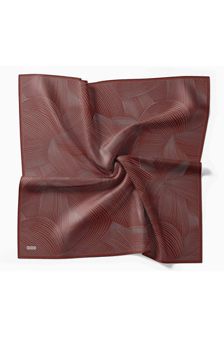 Twill İpek Eşarp Fluid Lines Şarabi - Twill İpek Eşarp - | Silk Home