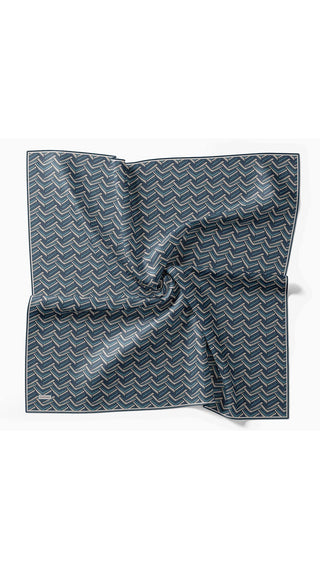 Twill İpek Eşarp Geometric Pattern Gece Mavisi - Twill İpek Eşarp - | Silk Home