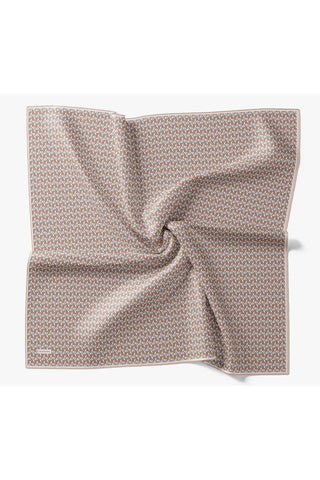 Twill İpek Eşarp Geometric Pattern Kahverengi - Twill İpek Eşarp - | Silk Home