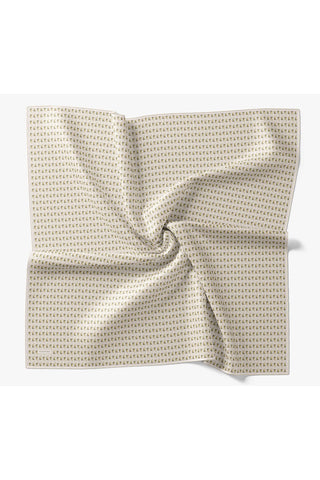 Twill İpek Eşarp Geometric Pattern Krem