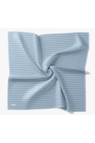 Twill İpek Eşarp Geometric Pattern Mavi