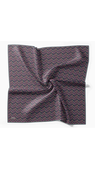 Twill İpek Eşarp Geometric Pattern Petrol Mavisi - Twill İpek Eşarp - | Silk Home