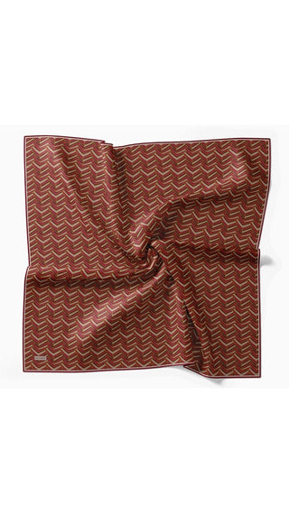 Twill İpek Eşarp Geometric Pattern Şarabi - Twill İpek Eşarp - | Silk Home