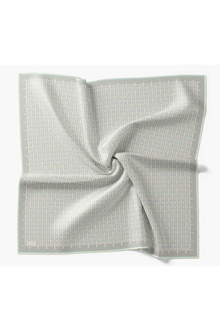 Twill İpek Eşarp Geometrik Gri