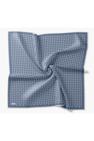 Twill İpek Eşarp Geometrik İndigo - Twill İpek Eşarp - | Silk Home