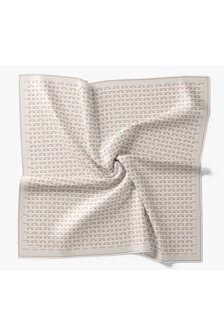 Twill İpek Eşarp Geometrik Krem