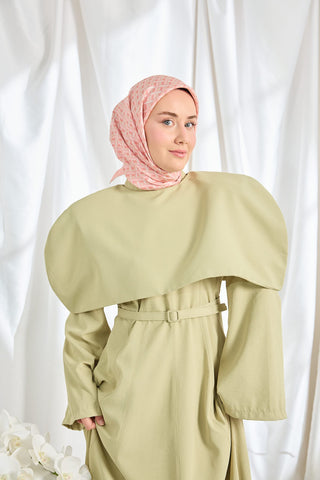 Twill İpek Eşarp Geometrik Pembe