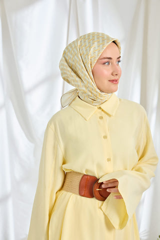 Twill İpek Eşarp Geometrik Taş