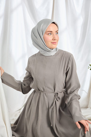 Twill İpek Eşarp Micro Kare Antrasit