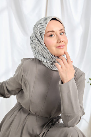 Twill İpek Eşarp Micro Kare Antrasit