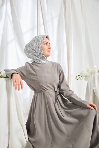 Twill İpek Eşarp Micro Kare Antrasit