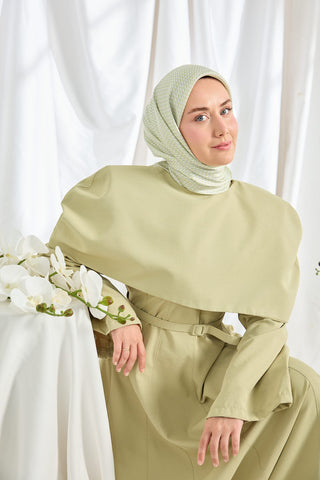 Twill İpek Eşarp Micro Kare Yeşil