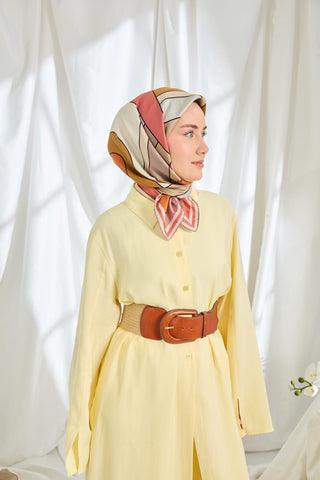 Twill İpek Eşarp Mid-Century Gülkurusu