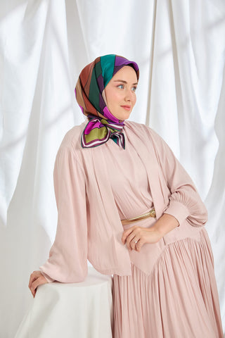 Twill İpek Eşarp Mid-Century Koyu Mor