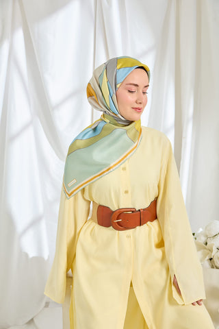 Twill İpek Eşarp Mid-Century Mint Yeşili