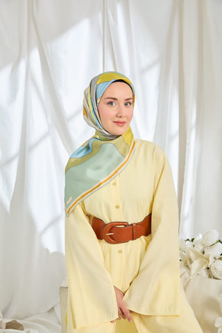 Twill İpek Eşarp Mid-Century Mint Yeşili