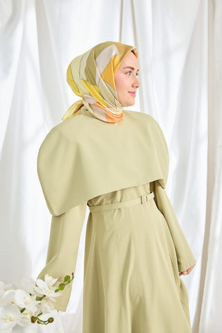 Twill İpek Eşarp Mid-Century Sarı - Twill İpek Eşarp - | Silk Home