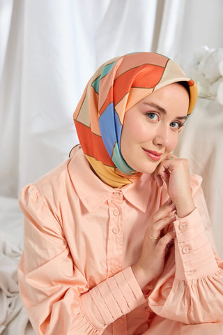 Twill İpek Eşarp Mid-Century Yavruağzı - Twill İpek Eşarp - | Silk Home