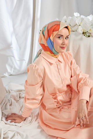 Twill İpek Eşarp Mid-Century Yavruağzı