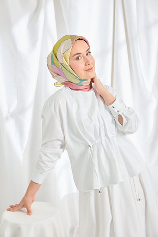 Twill İpek Eşarp Mid-Century Yeşll