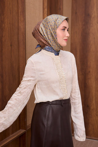 Twill İpek Eşarp Mihenk Çikolata Kahve - Twill İpek Eşarp - | Silk Home