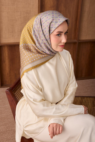 Twill İpek Eşarp Mihenk Hardal - Twill İpek Eşarp - | Silk Home