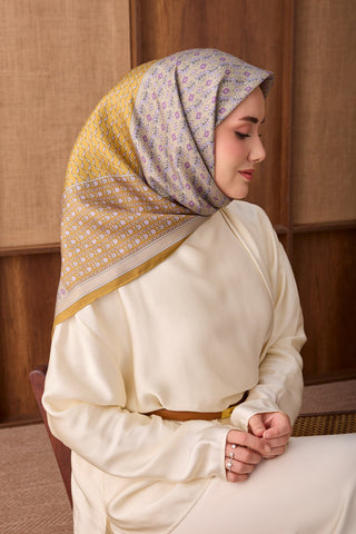 Twill İpek Eşarp Mihenk Hardal - Twill İpek Eşarp - | Silk Home