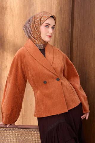 Twill İpek Eşarp Mihenk Kiremit - Twill İpek Eşarp - | Silk Home