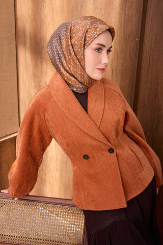Twill İpek Eşarp Mihenk Kiremit - Twill İpek Eşarp - | Silk Home