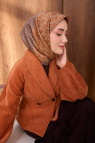 Twill İpek Eşarp Mihenk Kiremit - Twill İpek Eşarp - | Silk Home