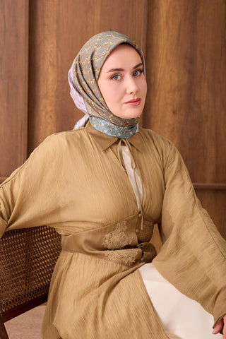 Twill İpek Eşarp Mihenk Koyu Turkuaz - Twill İpek Eşarp - | Silk Home
