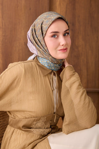 Twill İpek Eşarp Mihenk Koyu Turkuaz - Twill İpek Eşarp - | Silk Home