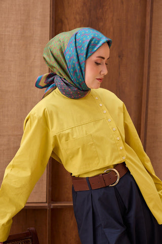Twill İpek Eşarp Mihenk Petrol Mavisi - Twill İpek Eşarp - | Silk Home