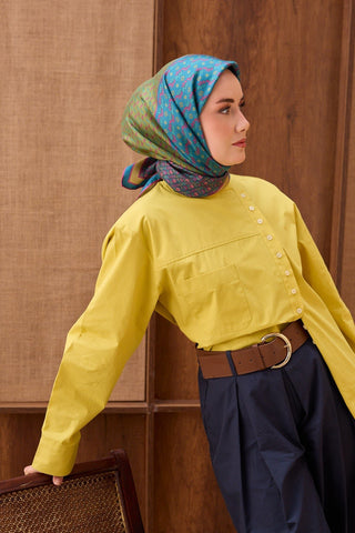 Twill İpek Eşarp Mihenk Petrol Mavisi - Twill İpek Eşarp - | Silk Home