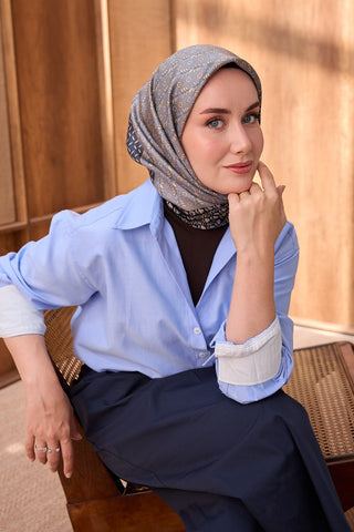 Twill İpek Eşarp Mihenk Siyah - Twill İpek Eşarp - | Silk Home