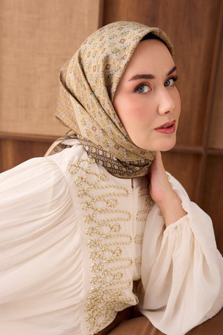 Twill İpek Eşarp Mihenk Vizon - Twill İpek Eşarp - | Silk Home