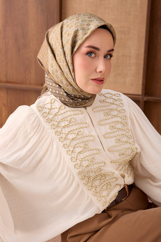 Twill İpek Eşarp Mihenk Vizon - Twill İpek Eşarp - | Silk Home