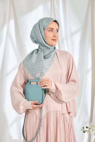 Twill İpek Eşarp Mini Bouquet Bebe Mavi